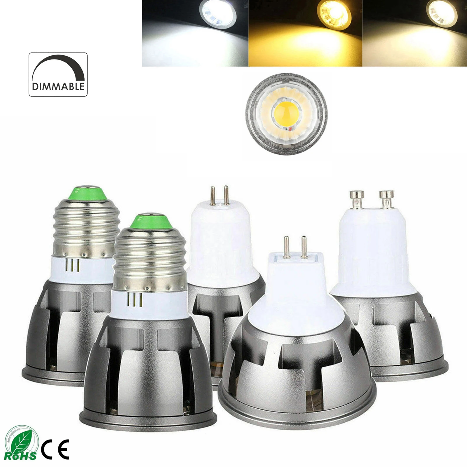 

Dimmable LED Spotlight 6W 9W 12W GU10 MR16 GU5.3 E27 Bulbs 12V 220V Home Decorative Cob Light Bedroom Cold Warm Nautral White