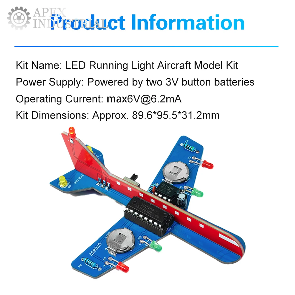 طائرة إلكترونية صغيرة Led تدفق الضوء الإلكترونية لتقوم بها بنفسك عدة فلاش الدائرة لعبة صغيرة لحام ممارسة متعة إنتاج فضفاض الاسمية