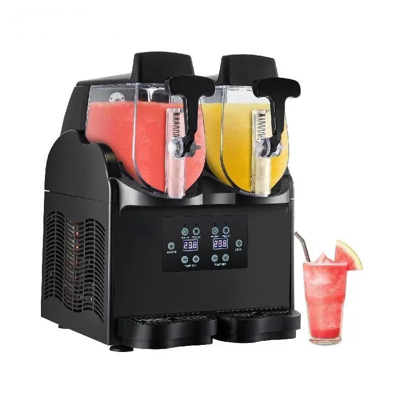 Commercial Slushy Machine 2x2.5L Home Slush Maker Frozen Drink Beverage Dispenser Ice-Cool Juice Smoothie Making Equipment