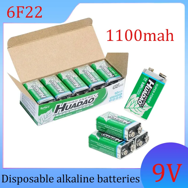 

16pcs 9V 6F22 1100mah Disposable Alkaline Batteries for Multimeter Alarm Clock Microphone KTV Toy Alarm Backup Battery