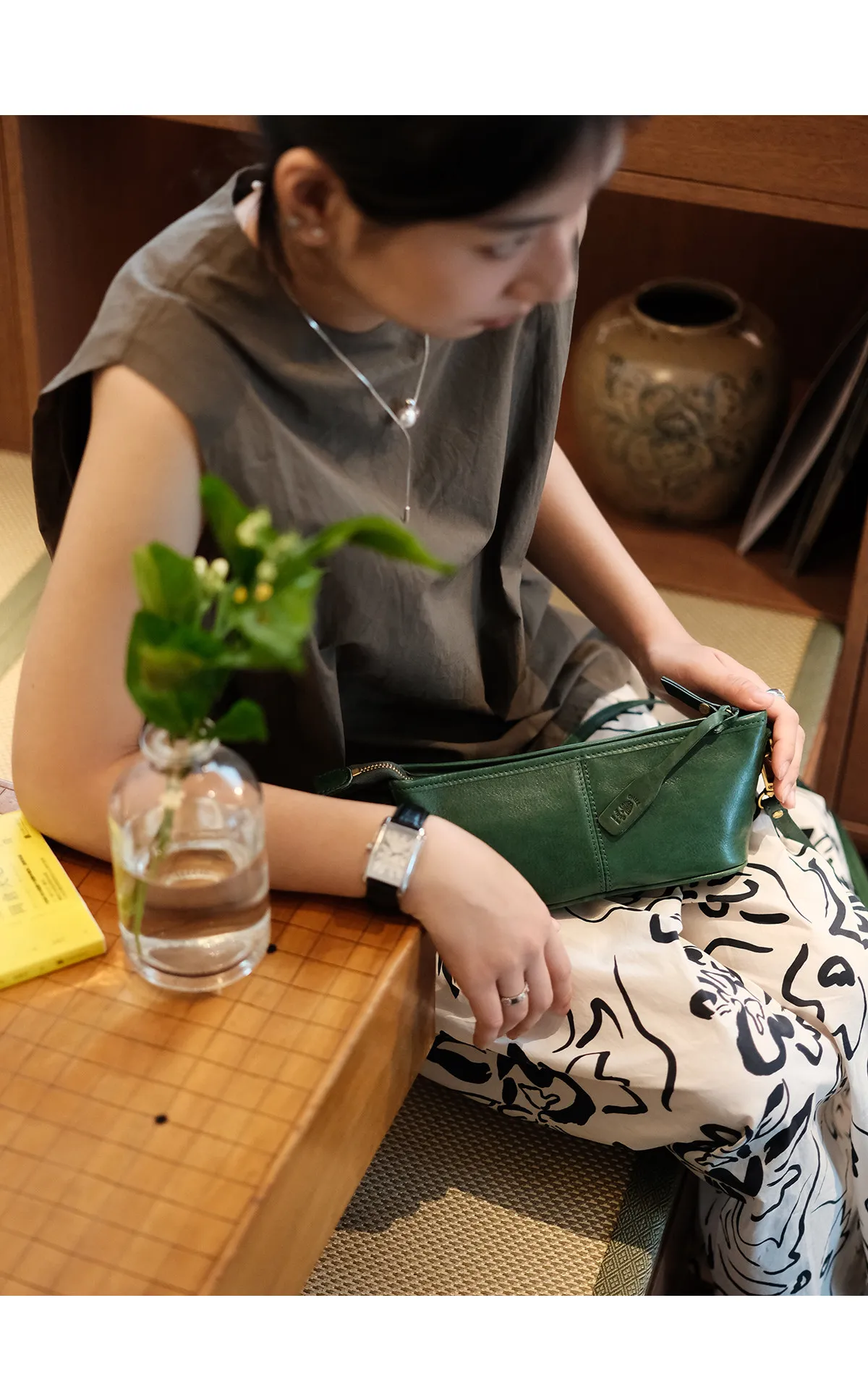 Modische Designer-Umhängetasche aus echtem Leder für Damen, kleine grüne Crossbody-Tasche, Wochenend-Party-Luxus-Schultertasche aus Kuhleder – Detail 13