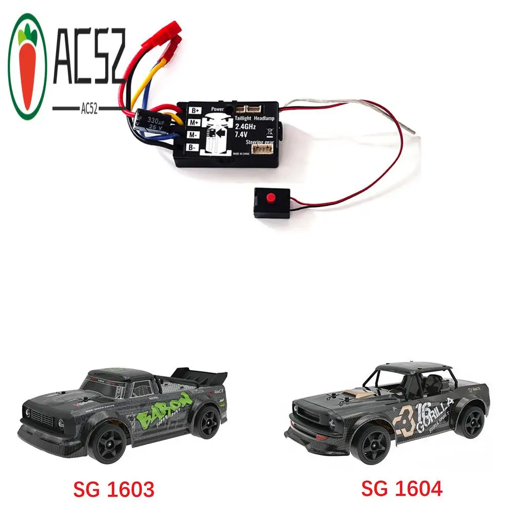 

AC52-RC Автомобильный 2,4G ESC с вспомогательным гироскопом для SG 1603 SG 1604 SG1603 SG1604 UD1601 UD1602 1/16 RC Автозапчасти Аксессуары
