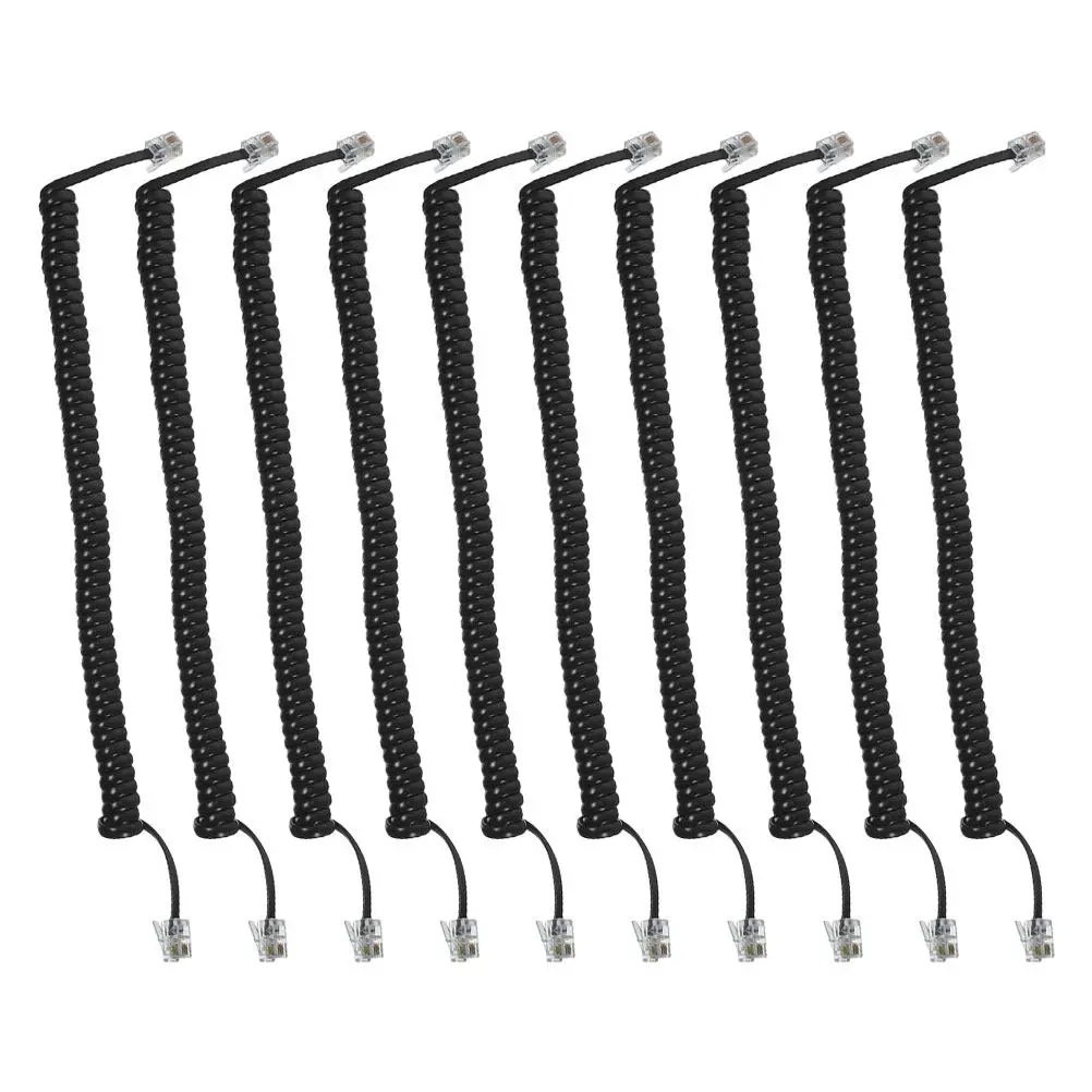 

10Pcs Coiled Telephone Cord Phone Cable for Landline Phones Soft Knot-Resistant Heavy-Duty Fade-Proof Reliable Audio