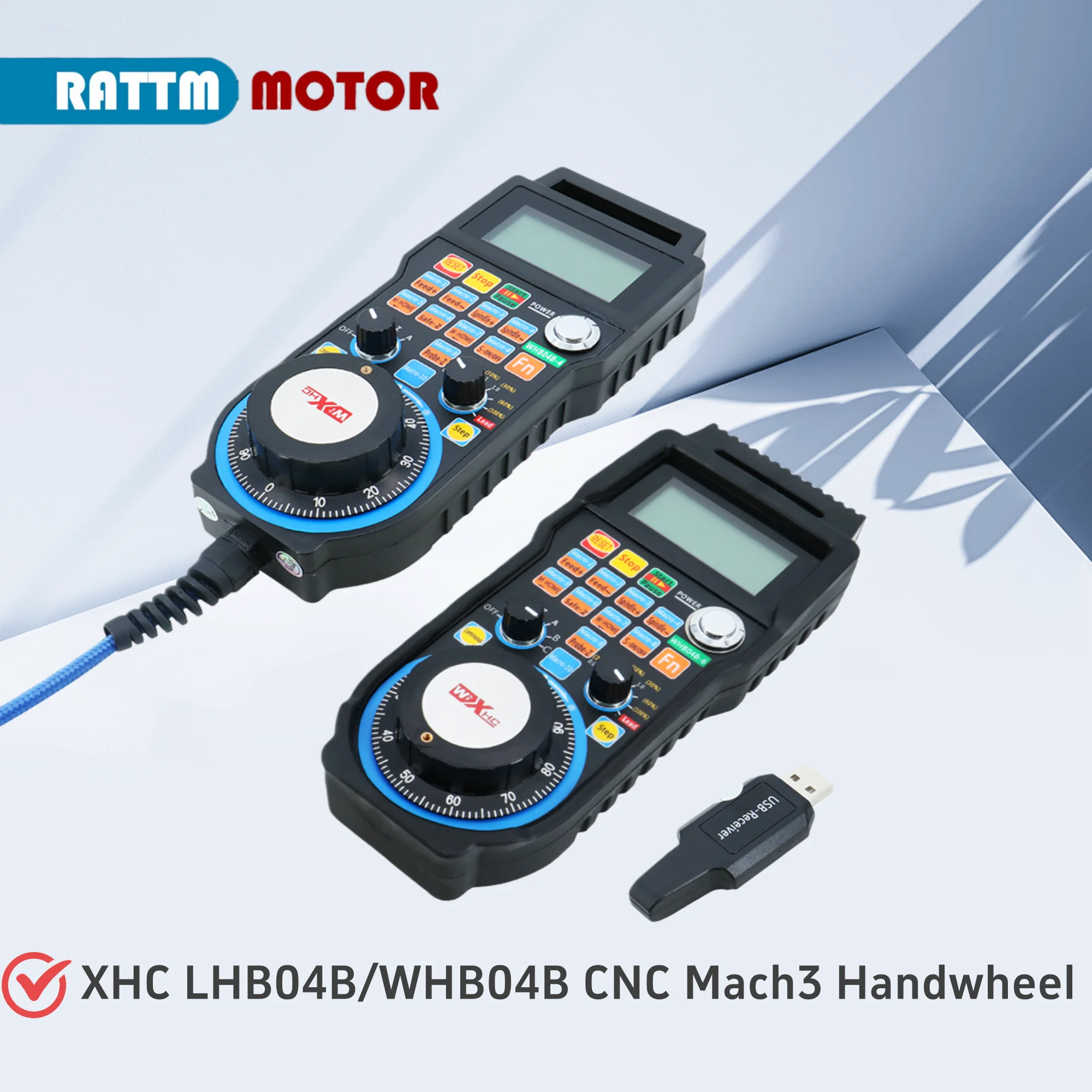 XHC LHB04B/WHB04B CNC Mach3 Handwheel Wireless MPG Hanging Handwheel for Milling Machine 4/6 Axis Mach3 Controller