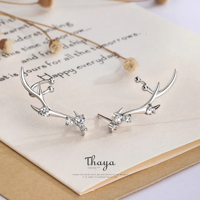 Thaya S925 Silver Jewelry Zircon Women Pendant Earrings Deer Original Design Fashion Earrings For Women Engagement Fine Jewelry