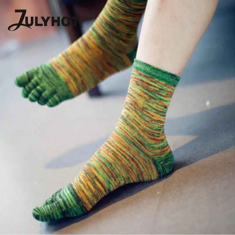 Sport Blend  Socks Size 39-44 Socks Retro Color Five Finger Toe Socks Soft Cotton For Men Women