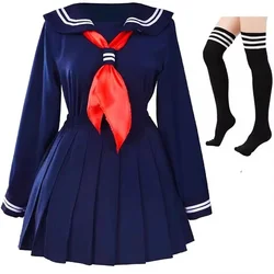Classic Japanese School Girls Sailor Dress Shirts Uniform Anime Cosplay Costumes with Socks Set
