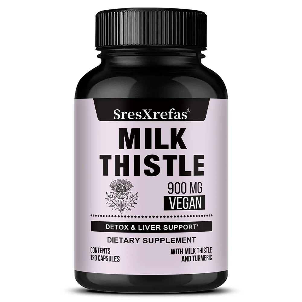Organic Milk Thistle Supplement 900mg, Liver Detox Kidney Health, Repair and Nourishing Support, Antioxidant, Non-GMO Vegetarian