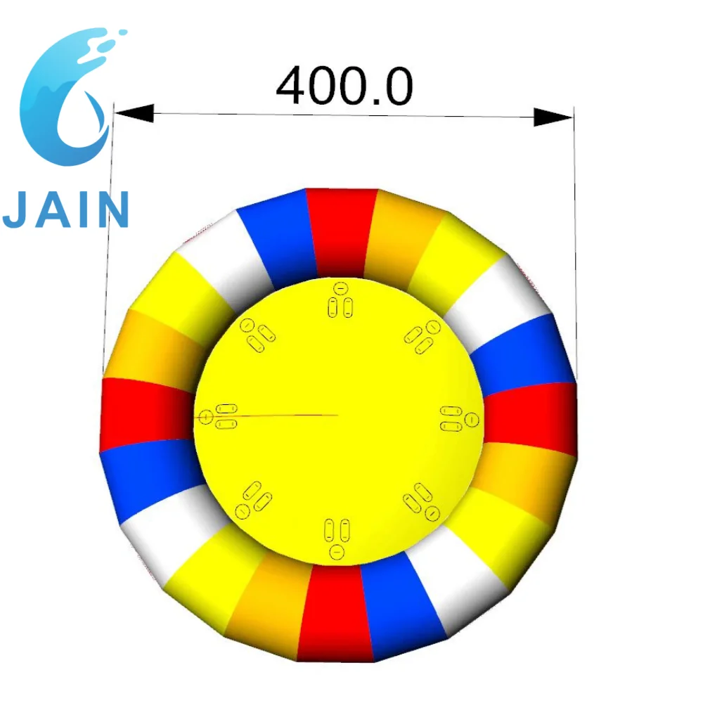 เรือดิสโก้เป่าลมเรือยางเป่าลม0.9mm เรือดิสโก้แม่น้ำ Towable พร้อมปั๊ม (8ที่นั่ง3.5เมตร)