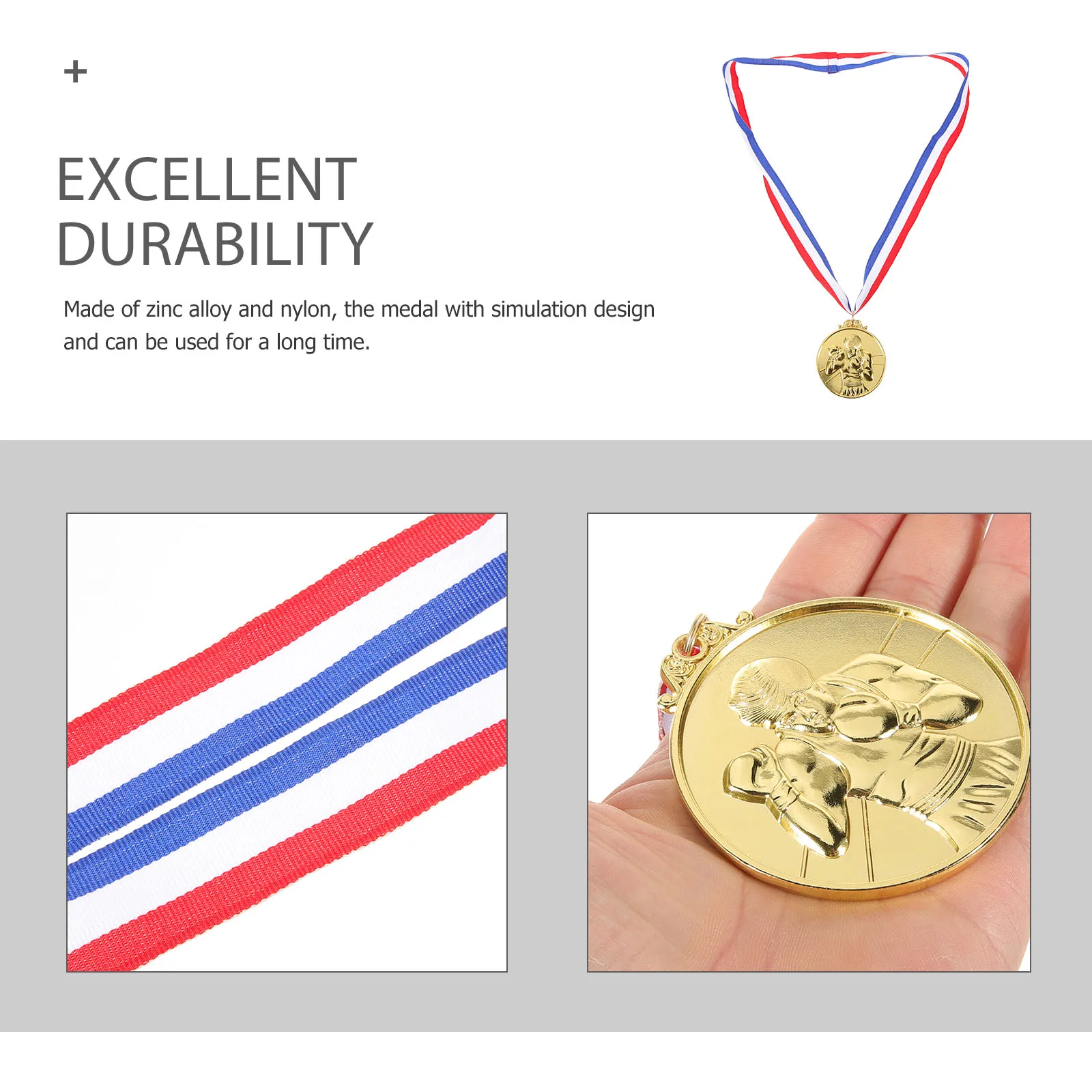 

5pcs Sports Medals Gold Metal Medals For Race Competition Awards Decorative Medal Encouragement Prize Reward Party Decor