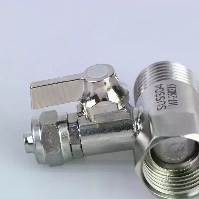 Sliver RO Feed Water Adapter 1/2 to 1/4 3/8 Shut Off Ball Valve Corrosion Resistant for Kitchen Under Sink Water Filter