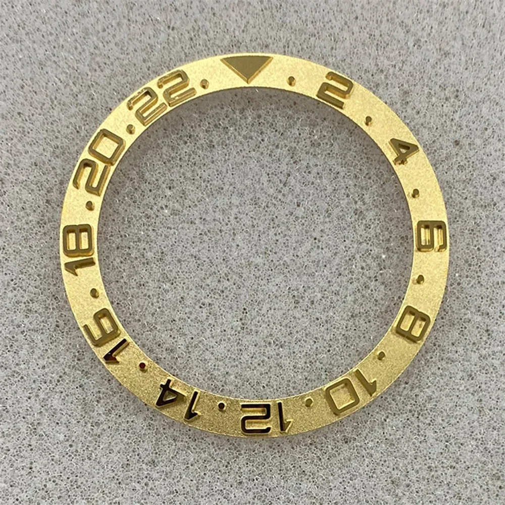 38mm relógio rosto cerâmica moldura inserção para 40mm submariner automático relógios masculinos acessórios numeral convexo molduras oblíquas