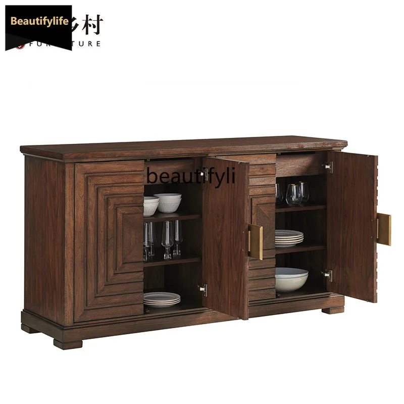 

B567 American Country Style Simple Solid Wood Two-Door Entryway Cabinet Villa Home Dining Side Storage Decorative Cabinet