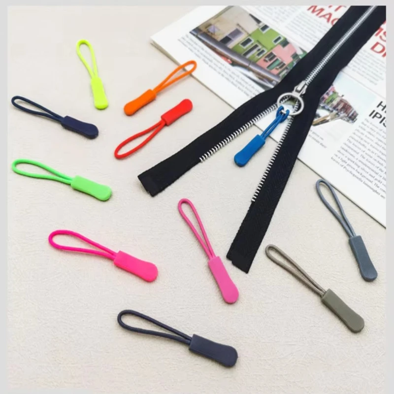 10/20/30Pcs Replacement Zipper Clip Broken Buckle Zipper Pull Puller End Rope Tag Fixer Zip Cord For Travel Bag Suitcase Tent