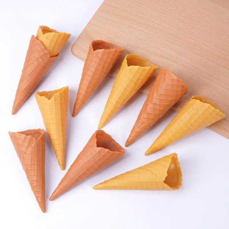 Realistic Artificial Ice Cream Cone Set Fake Cone Figurines Party Table Scatter Event Backdrop Fillers Wedding Home Decor