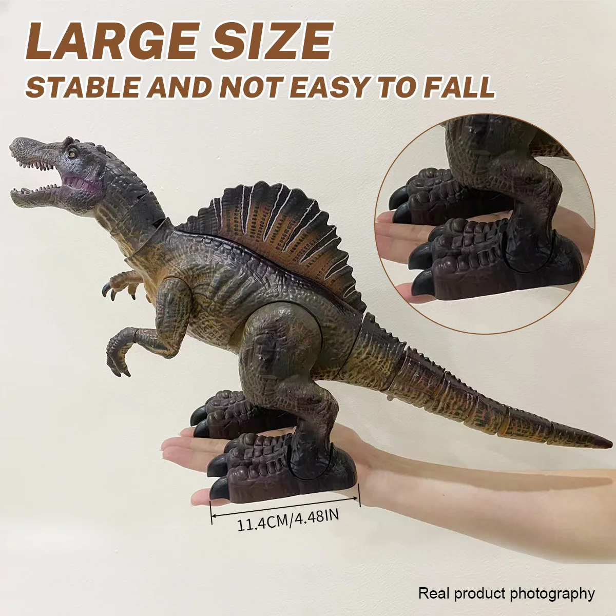 2.4g rc dinossauro de controle remoto tem som spray luz brinquedo elétrico animal controlado por rádio brinquedo de aniversário da criança presente