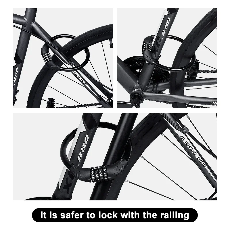 X-TIGER Bicycle Lock Mountain Bike 4 Digit Password Universal Bike Lock Portable Security Motorcycle Electric Scooter Padlock