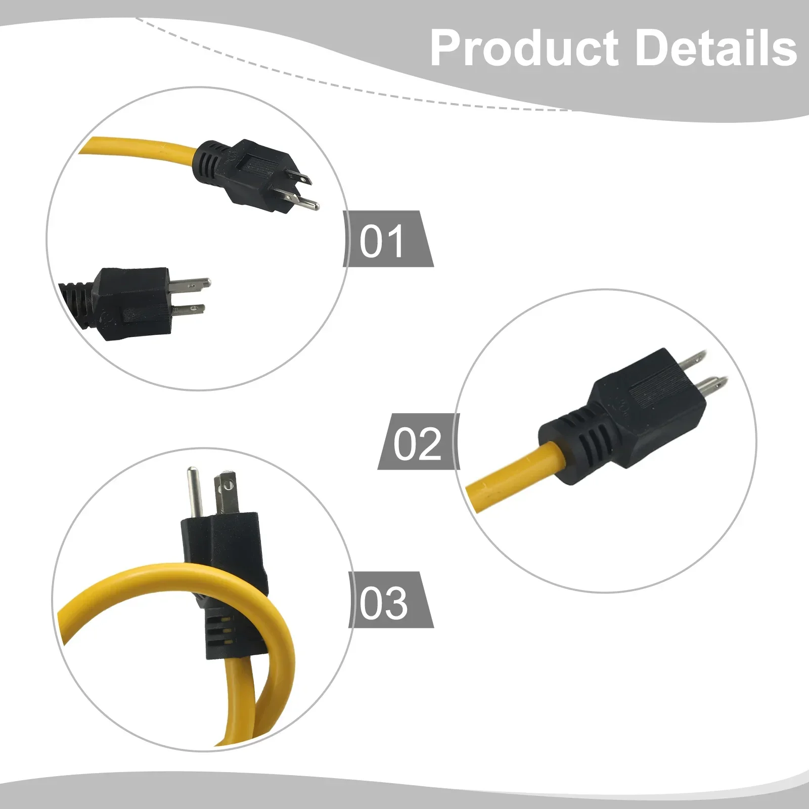 

Brand New Extension Cord Generator Adapter PVC Yellow/Blue 12AWG 125V 1pc 3Prong Plug 55cm Electrical Supplies