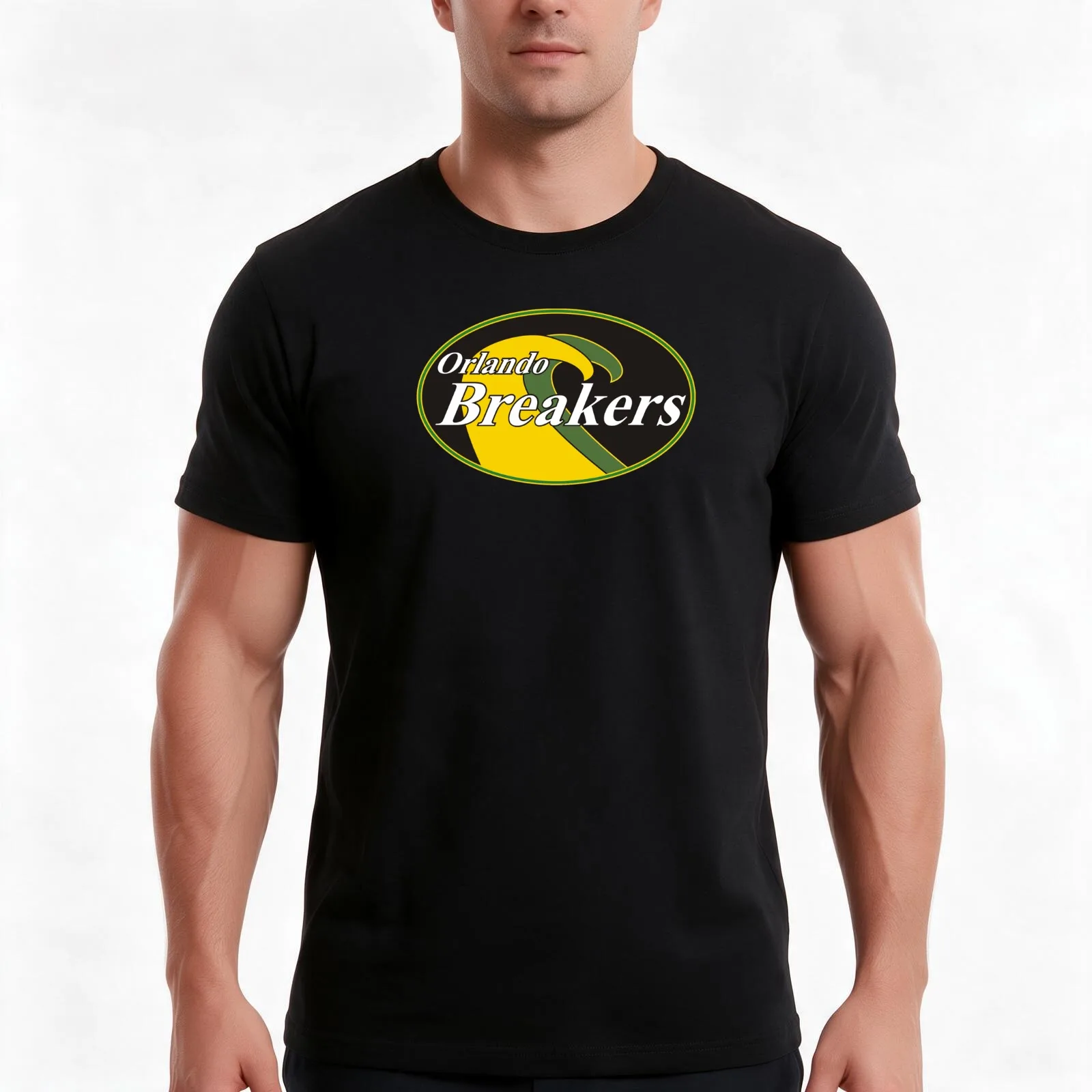 Orlando Breakers Football Team T-Shirt, Summer Casual Cotton Tee, Oversized Streetwear Tops, Vintage Graphic Print, 100% Cotton