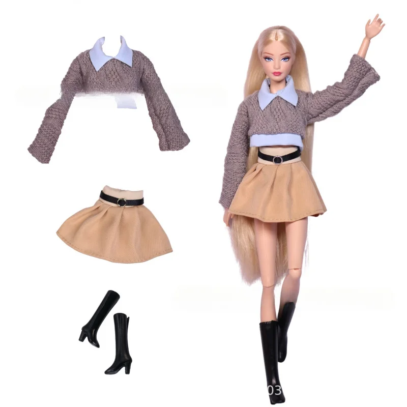 Handmade เสื้อขนสัตว์ชุด 11.5 นิ้ว 30 ซม.ตุ๊กตา BJD เสื้อผ้าชุดแต่งหน้าแต่งตัว DIY Dress-Up ของเล่นของขวัญตุ๊กตาอุปกรณ์เสริม