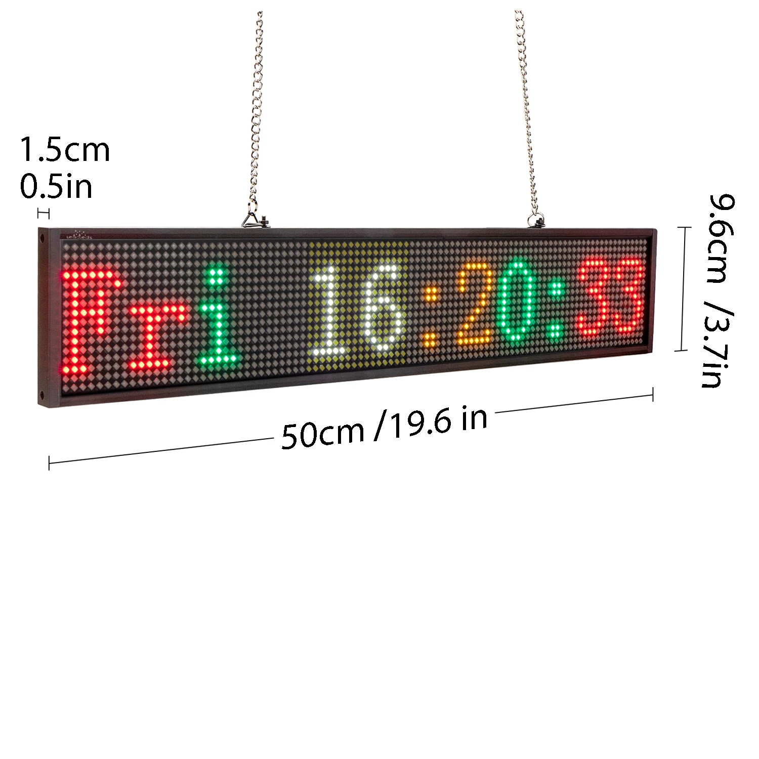 

P5 LED Sign Display Board with Smart App Control - RGB WiFi Programmable Scrolling Message for Restaurant, Bar, Bistro, Cafe
