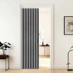 1PC Pleated Blackout Door Curtain - Thermal Insulation Yarn for Living Room, Waterproof Cortinas, Rooms Divider for Home Decor