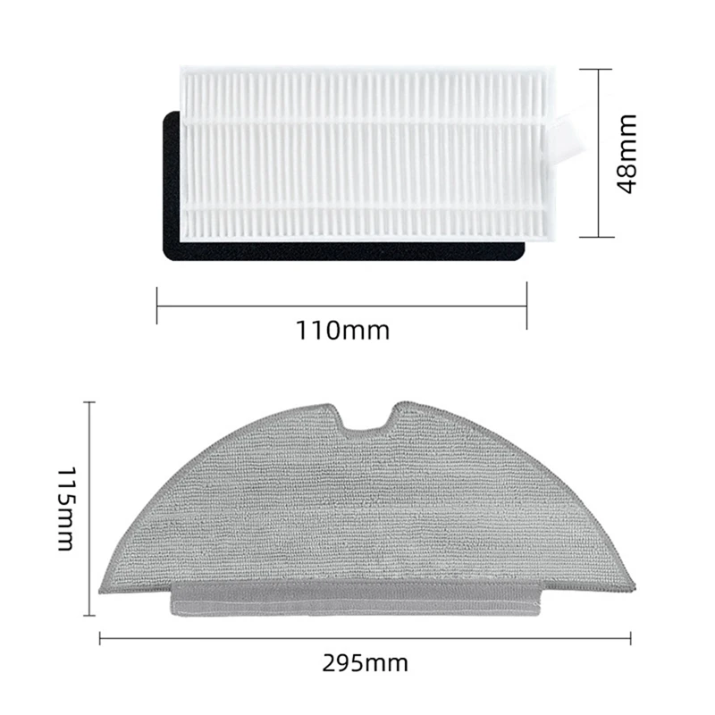 แผ่นกรองสำหรับ eufy robovac L35ไฮบริด +/LR30ไฮบริด + แผ่นกรอง HEPA ผ้าซับหุ่นยนต์ดูดฝุ่นอะไหล่ทดแทน