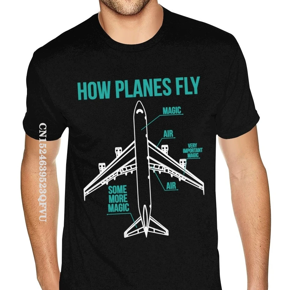 Workout How Planes Fly Funny Aerospace Engineering Gift T-Shirt Men For Men Gothic Style Anime Tshirt Black Crew Tees Shirts