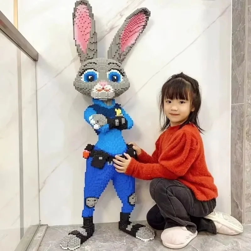 

2025 Anime Kawaii Nick Zootopia Children Educational Cartoon Judy Three-dimensional Building Blocks Toys Ornaments Festival Gift