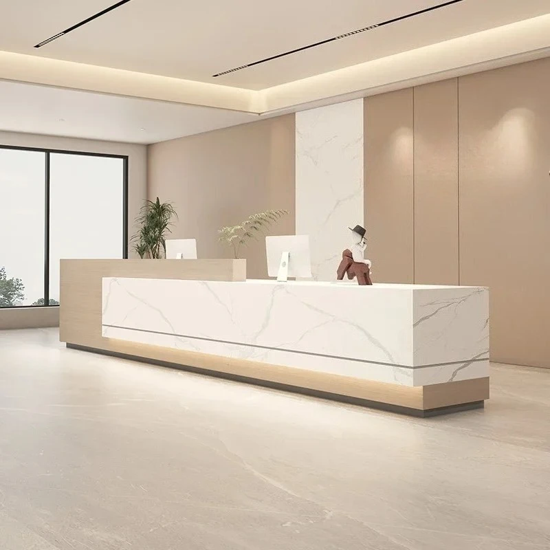 Aesthetic Salon Reception Counter Minimalist Furniture Professional Office Entrance Tables Desk Luxury Front Muebles Help Modern