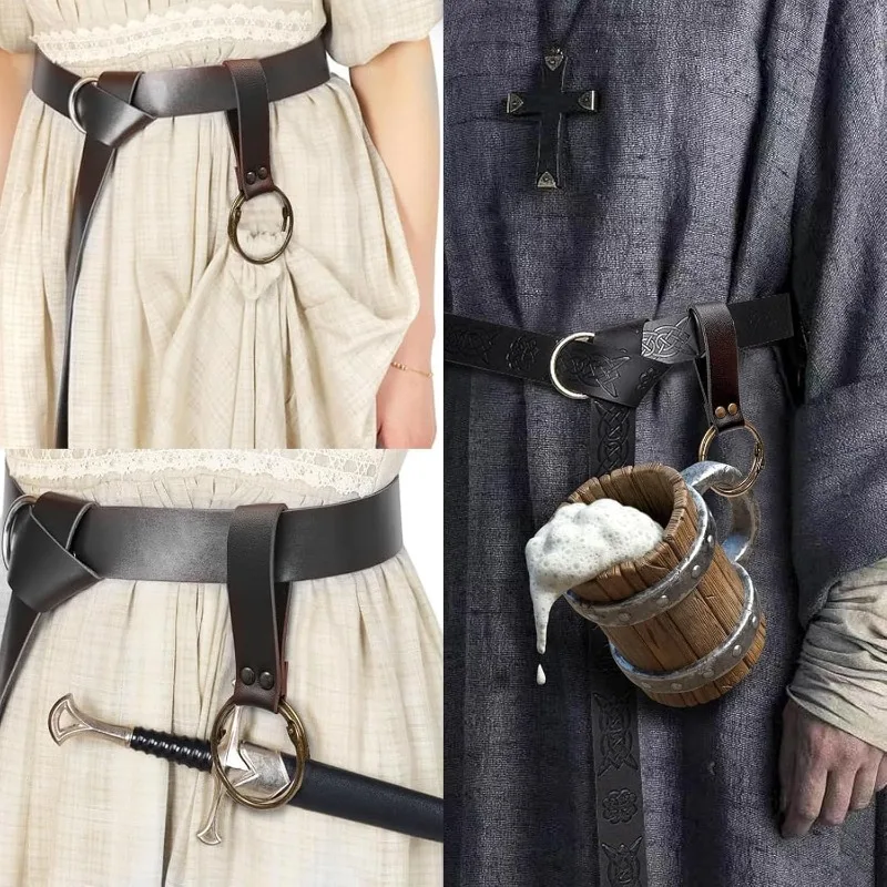Renaissance Gürteltasche Geldbörse Wikinger Armschiene Haken Halloween Set Mittelalter Festival Kostüm Zubehör Lässige Gürteltasche Hüfttasche