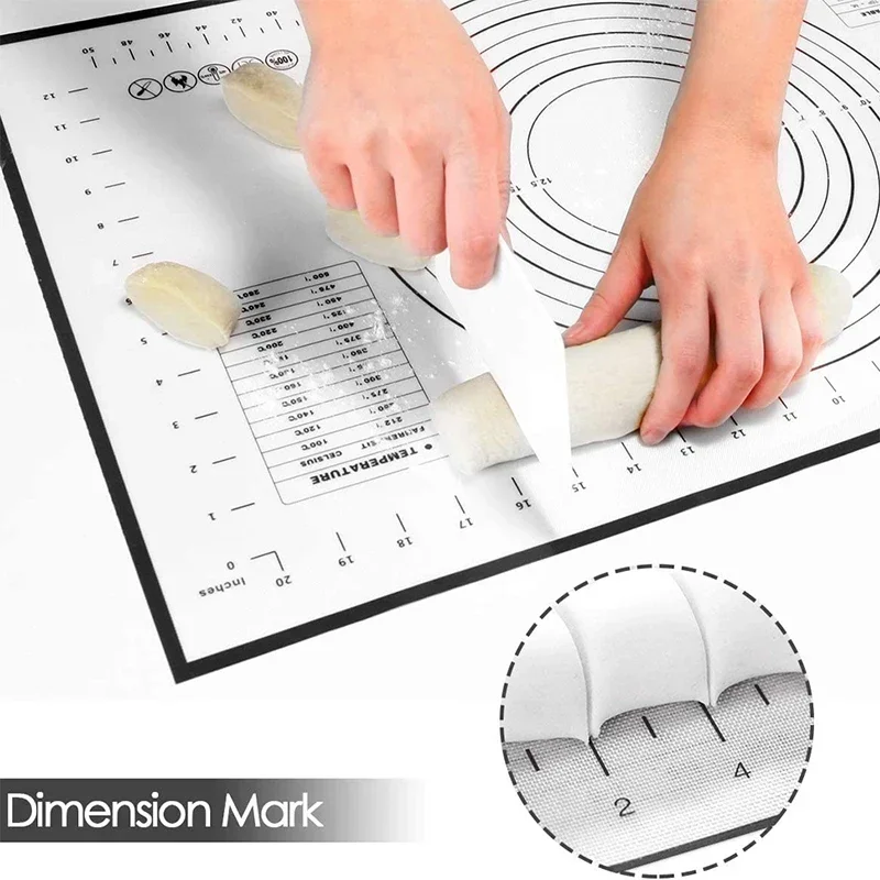 Silicone Mat Kneading Dough Pad Baking Mat For Kitchen Cookie Crepes Pizza Dough Pad Nonstick Rolling Mat Pad Pastry Accessories