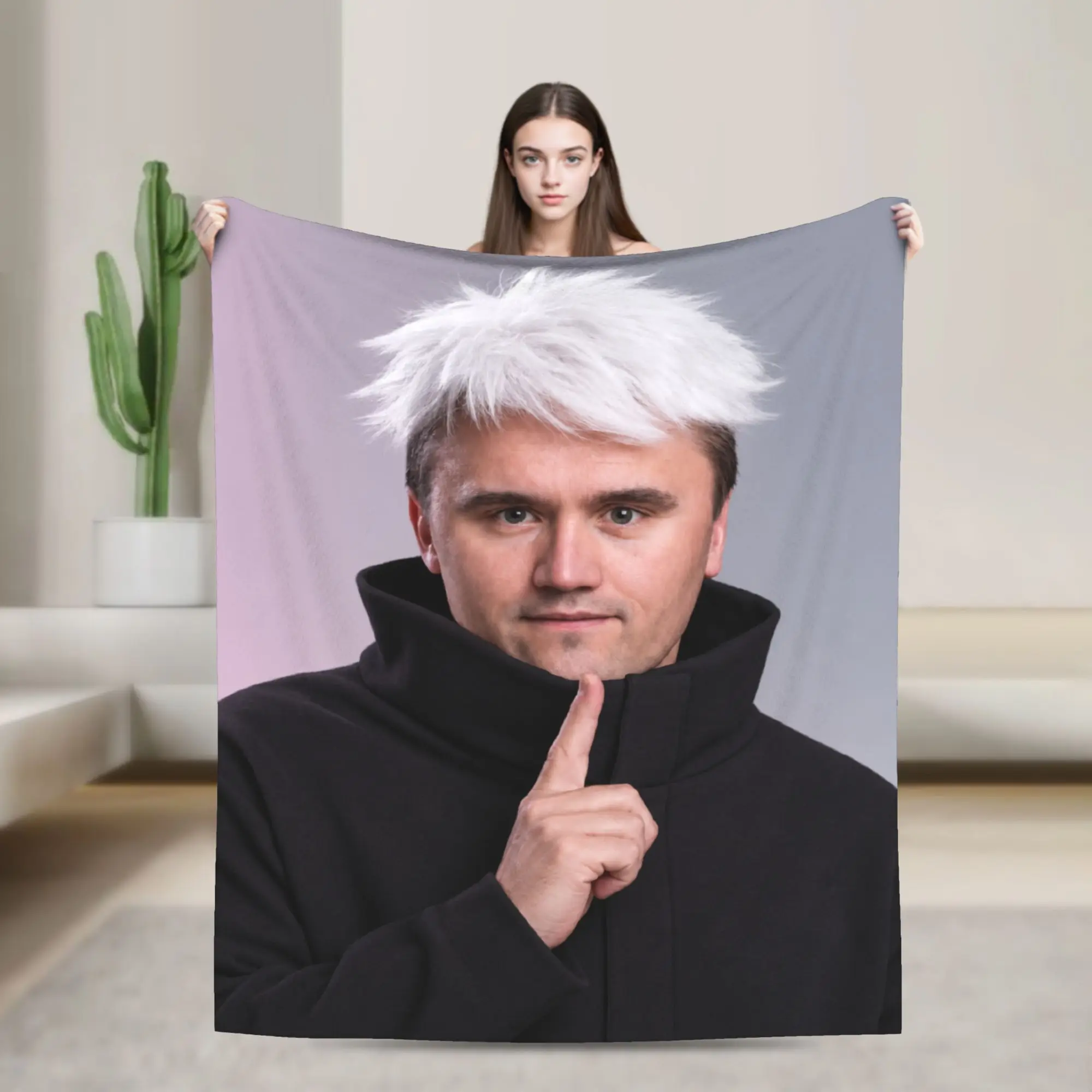 Charlie Kirk White Hair Portrait Meme Bedding Throws Warm Soft Casual Blanket For Living Room Picnic Flannel Bedspread Bed Cover