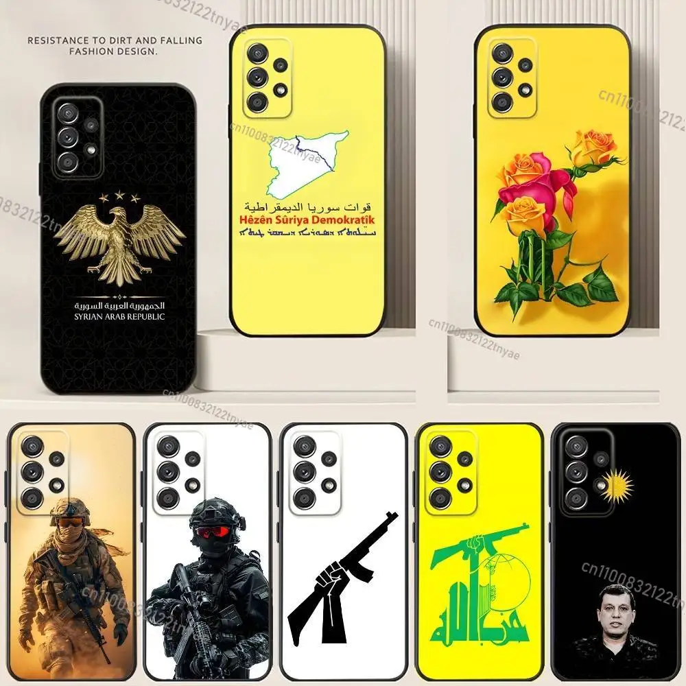 

S-Syrian Democratic Forces SDF Phone Case For Samsung S24,21,22,23,30,Ultra,20,Plus,Note,10,9,Black soft silicone case