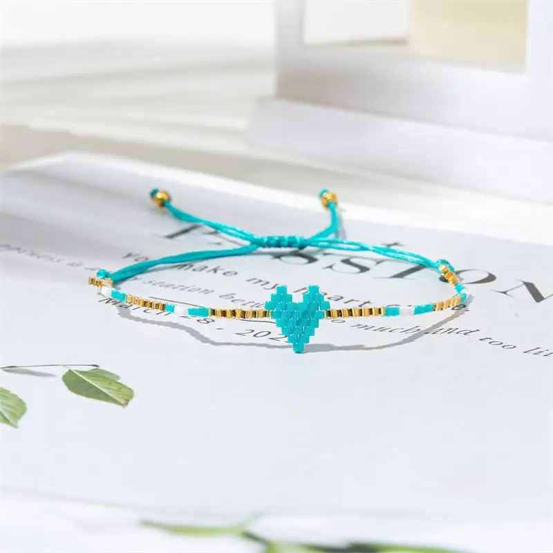 ZHONGVI Multicolor Heart Bracelet Miyuki Pulseras Mujer Moda Women Bohemian Bileklik Cuff Bracelets Jewelry Couples Lover Gift