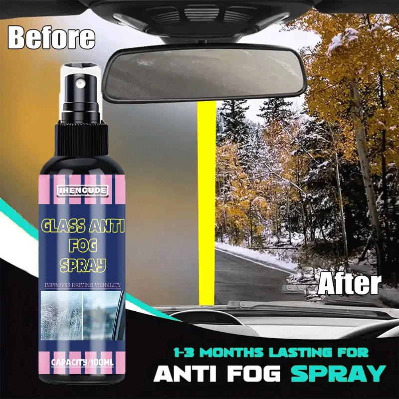 Car Glass Anti Fog Coating Liquid Interior Windshield Long Lasting Prevent Fogging Clear Vision Fog Repellent Mirror