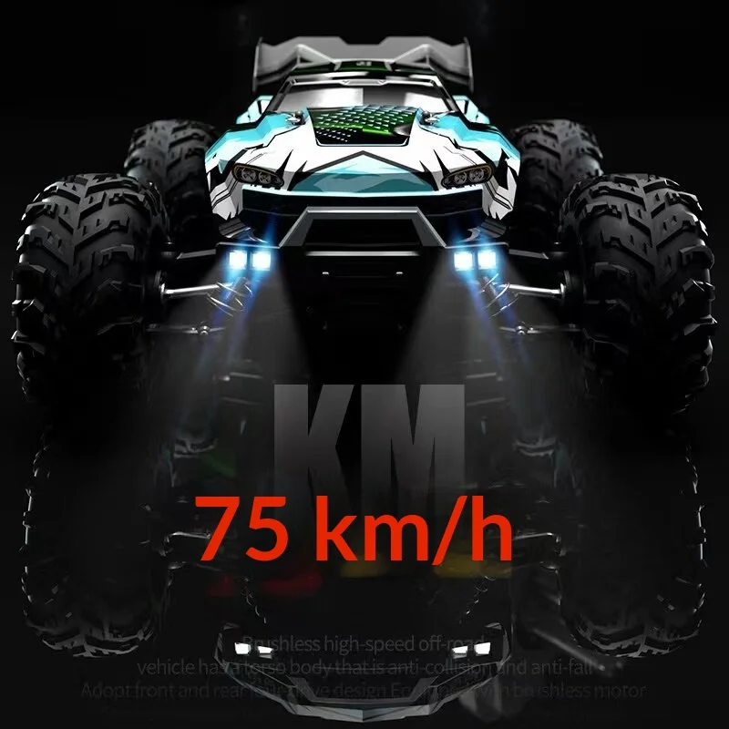 Brushless RC Off Road Car 75KM/H High Speed 4WD Anti Collision Anti Fall Competitive Drift Racing Crawler Toy For Adults Boys