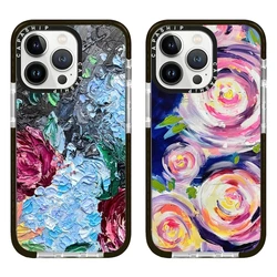 Abstract Oil Painting Flower Case For iPhone 15 14 13 12 11 Pro X XS XR Max 7 8 Plus SE 2020 2022 Soft TPU Shockproof Back Cover