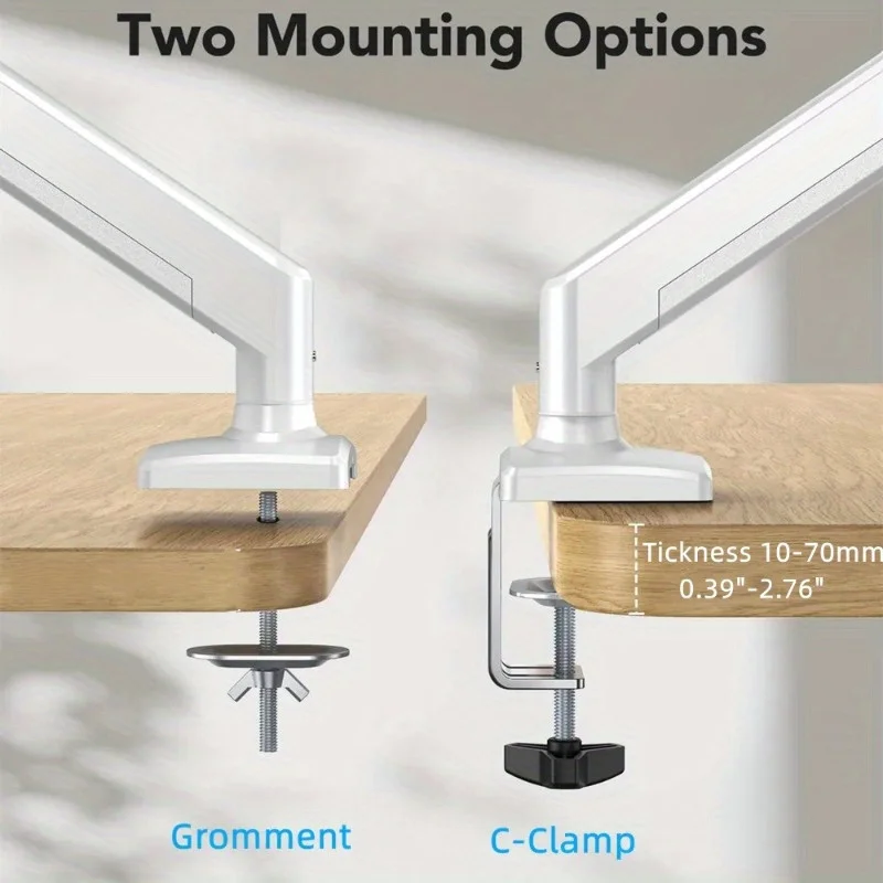 Adjustable Single Monitor Mount Desktop Bracket 13-32in Computer Monitor Holder Single Arm Stand Load 2-9Kg VESA 100x100mm