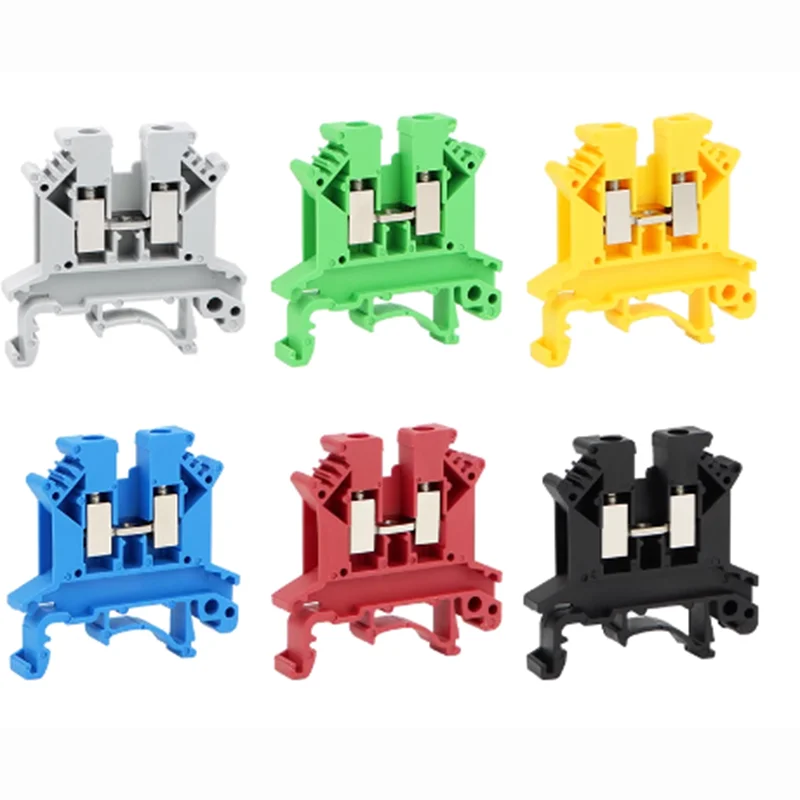UK2.5B rail type terminal block UK3N UK5N UK6N UK10N double-layer voltage and current fuse grounding terminal block UK copper