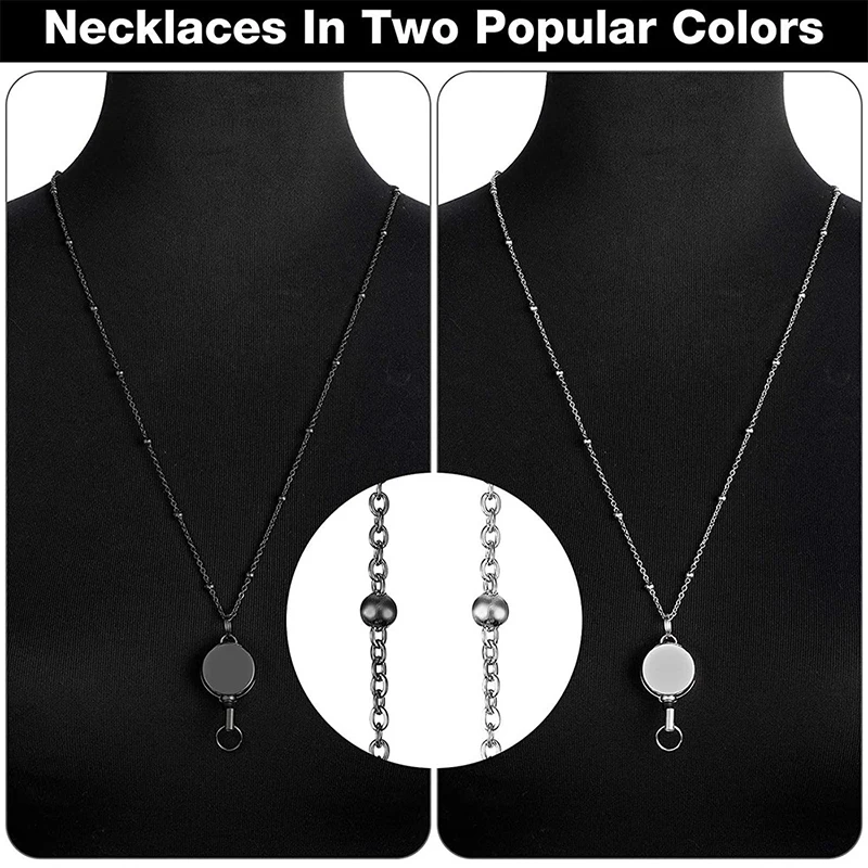 Einziehbare Abzeichen Rolle Lanyard ID-Karten halter Kunststoff kette Halsketten Schlüssel bund Clip für Frauen Männer Mitarbeiter Großhandel – Detail 8