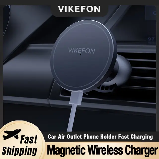 Car Vent Wireless Charger and Magnetic Phone Stand