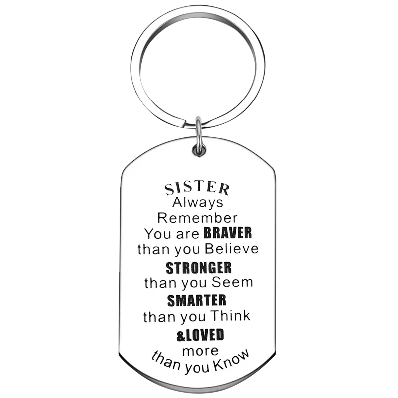 Cute Sister Graduation Gifts Keychain Sister in Law Birthday Inspirational Gifts Key Chain Pendant Jewelry Best Friends Gifts