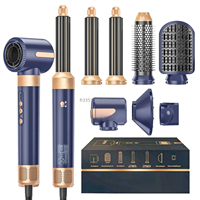 7 In 1 Hair Dryer Brush Brushless High Speed Hair Dryer with Diffuser Ionic Blow Dryer Hot Air Styling Comb Auto Hair Curler