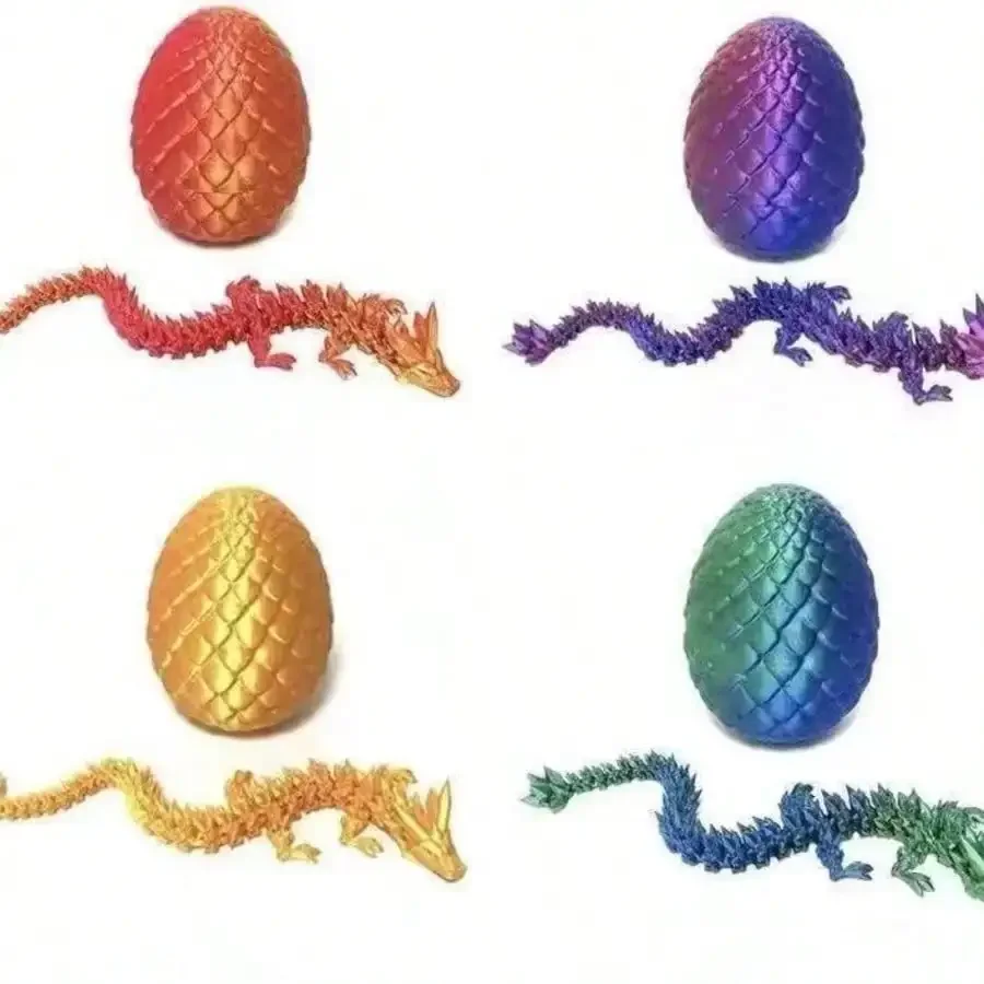 ثلاثية الأبعاد مطبوعة التنين البيض ديكور مجموعة تمثال حلية عمل الشكل لعبة ، الحيوان الإبداعية ديكور المنزل ، المقتنيات تخزين الهدايا