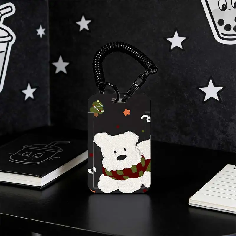 Cards Cover for Photo Protector Stretchable Spring Cord Student Bus/Meal Card Protection Case Kpop Photocard Holder