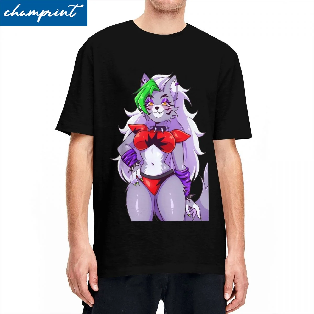 Vintage Roxanne Wolf FNAF Cute T-Shirt For Men Women Cotton Short Sleeve Crewneck Clothing