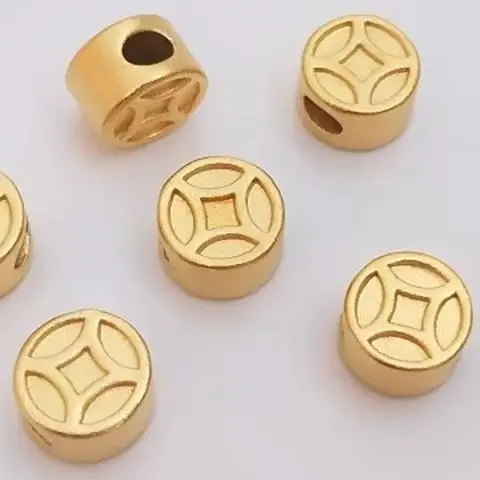 Strong color Vietnam sand gold ingot bao fu word money bag copper wire lotus bead pendant DIY bracelet transfer bead accessories