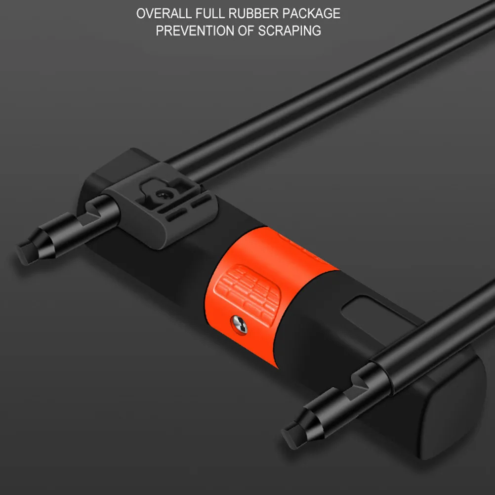 High Security U-Shaped Bike Lock with Double-Sided Core, Anti-Theft Steel Chain Cable, Long Reach for Motorcycle