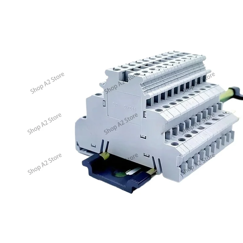 DIKD 1.5 DIN Rail Terminal Block 3-Tier 1.5mm² Screw Clamp Connector For C45 DZ47 Breaker 50Pcs
